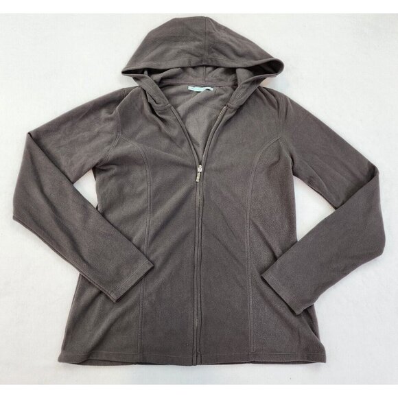 Maurices Sweatshirt Women Large Fleece Gray Full Zip Hooded Soft Casual - Picture 1 of 8